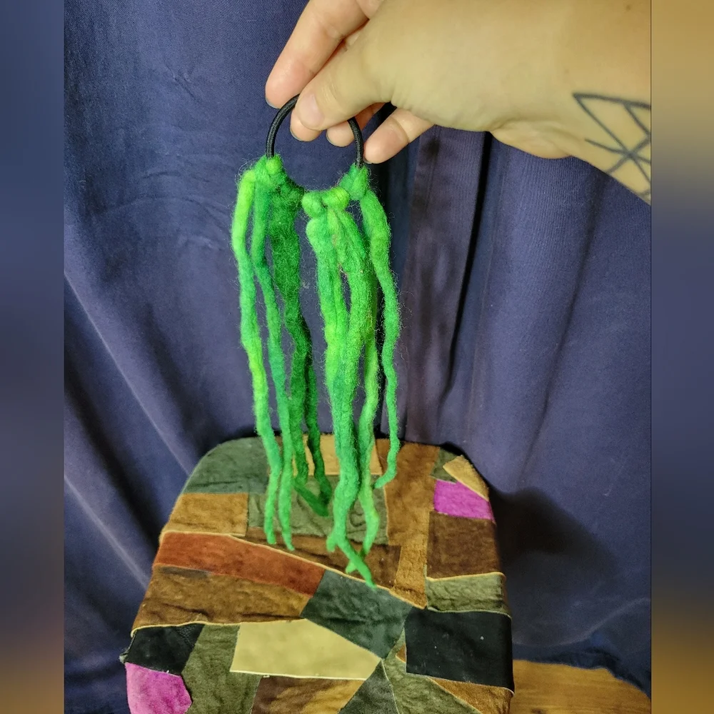 Neon Green Cyber Punk Wool Dreads